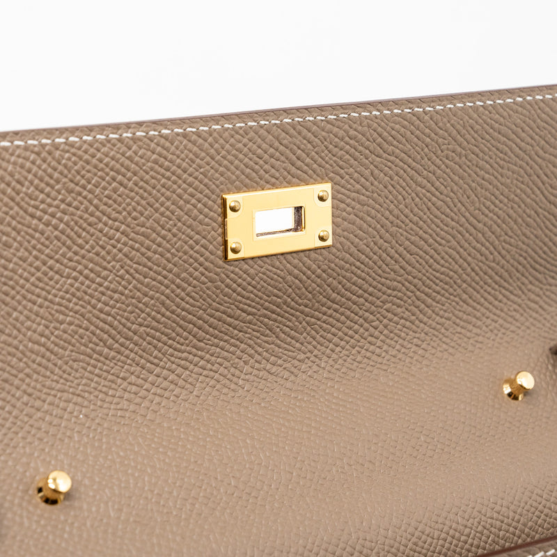 Hermes Kelly To Go Epsom Etoupe GHW Stamp U