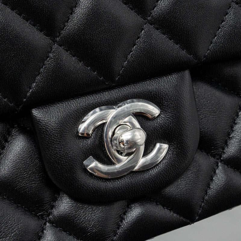 Chanel mini rectangular flap bag lambskin black with SHW (microchip)