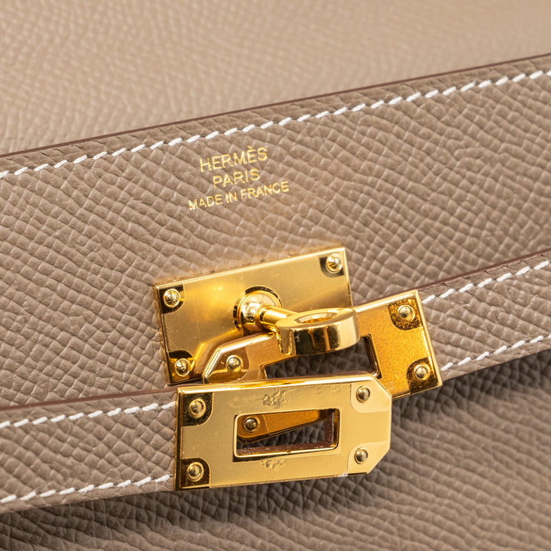 Hermes Kelly To Go Epsom Etoupe GHW Stamp U