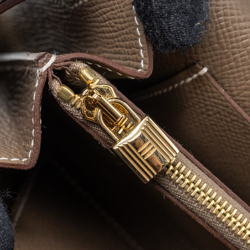 Hermes Kelly To Go Epsom Etoupe GHW Stamp U