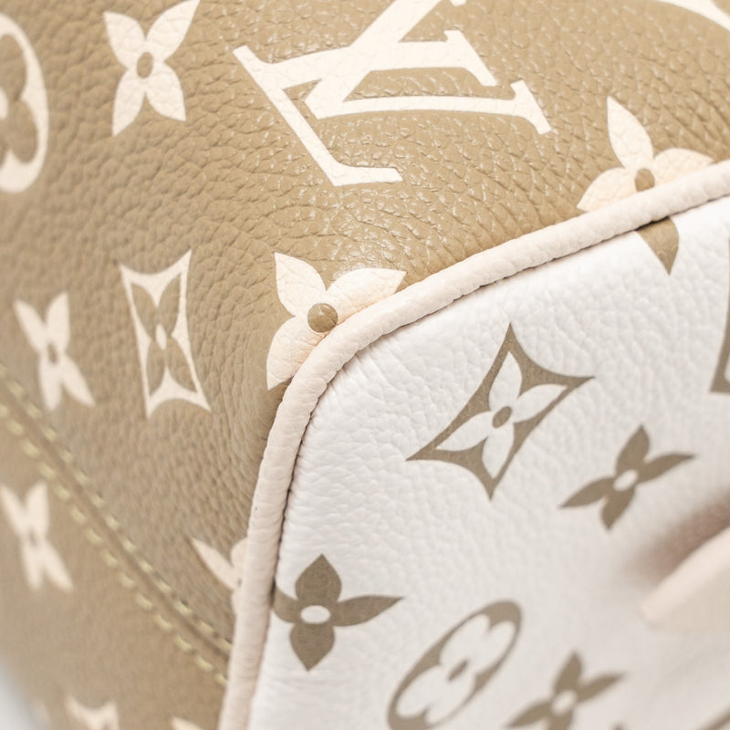 Louis Vuitton Speedy 20 Bandouliere Bicolour Monogram Empreinte Leather Khaki/Beige GHW