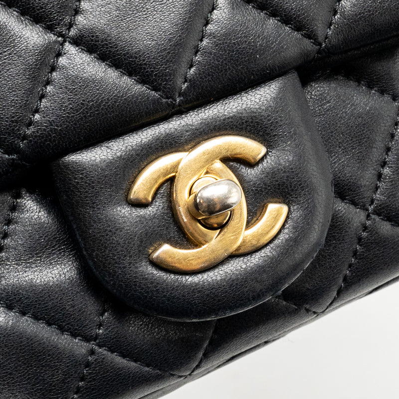 Chanel Pearl Crush Mini Rectangular Flap Bag Lambskin Black GHW