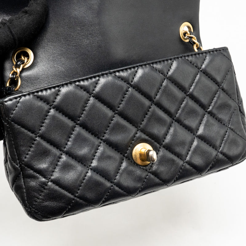Chanel Pearl Crush Mini Rectangular Flap Bag Lambskin Black GHW