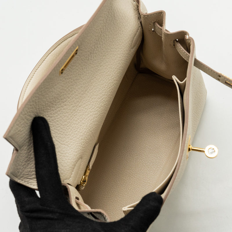 Hermes kelly 25 togo craie GHW stamp Z