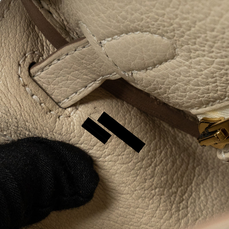 Hermes kelly 25 togo craie GHW stamp Z