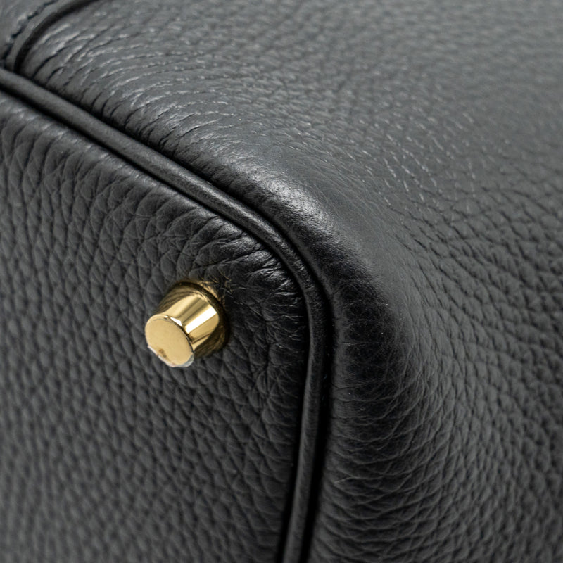 Hermes Picotin 18 Lock Bag Clemence Black GHW Stamp W
