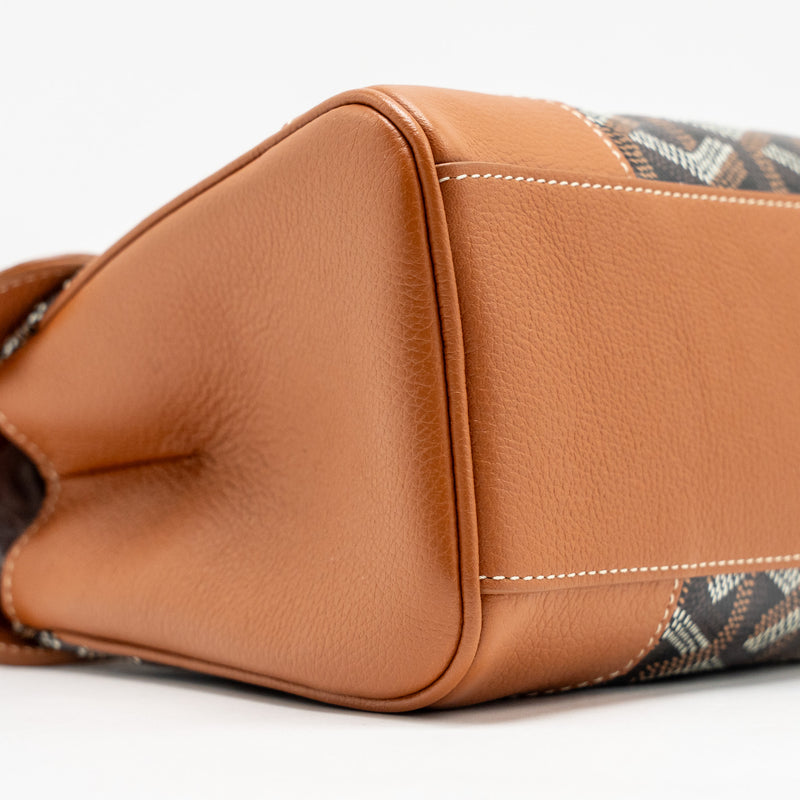 GOYARD MINI SAIGON GOYARDINE CANVAS/CALFSKIN BLACK/TAN SHW