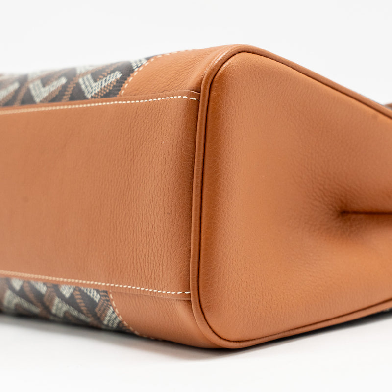 GOYARD MINI SAIGON GOYARDINE CANVAS/CALFSKIN BLACK/TAN SHW