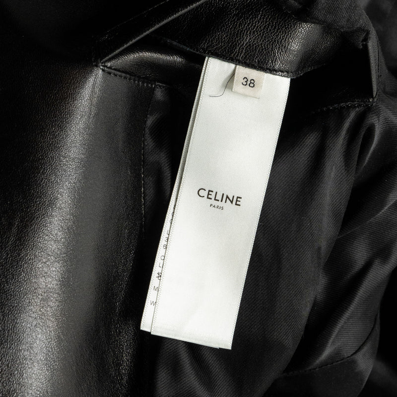 CELINE Size 38 Classic Biker Jacket Lambskin Black