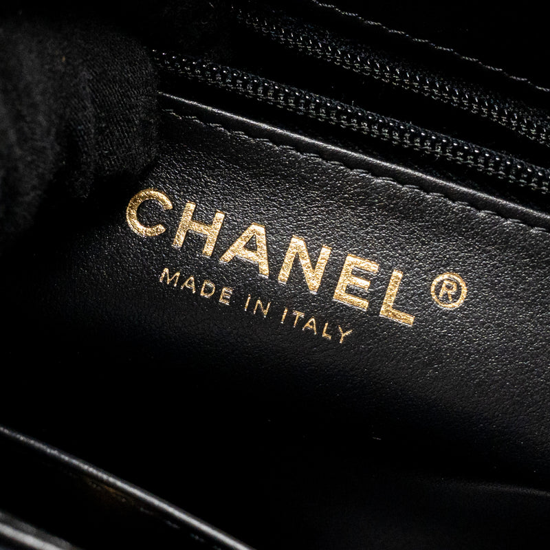 CHANEL Mini Kelly Shopping Tote Bag Calfskin Black GHW (Microchip)