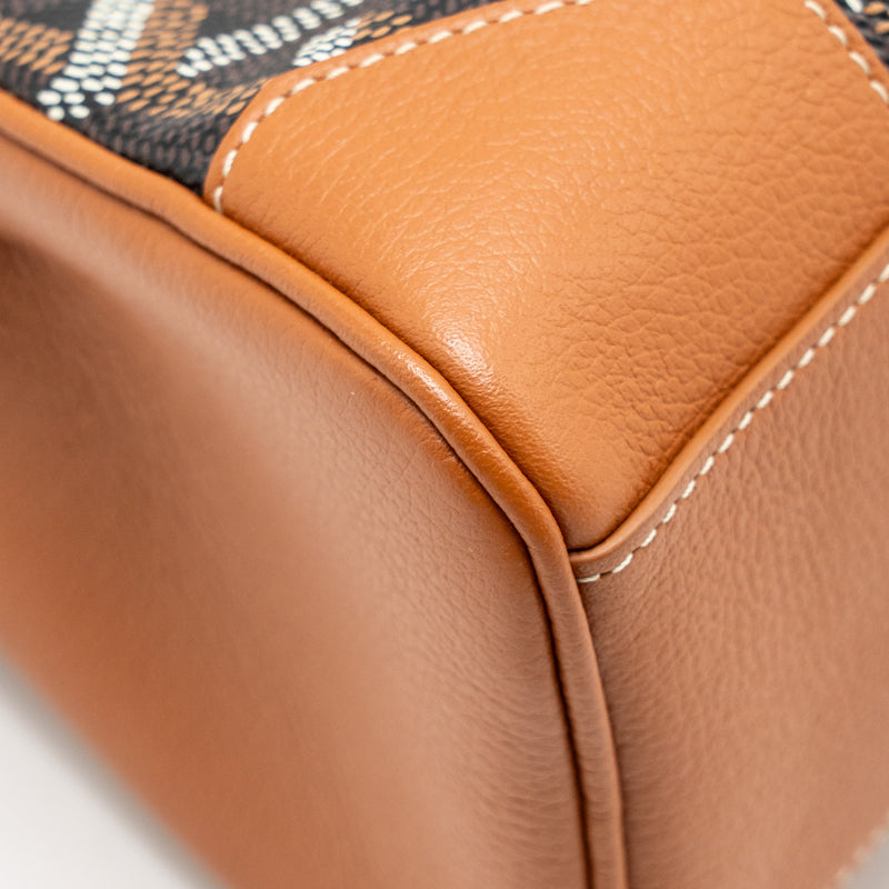 GOYARD MINI SAIGON GOYARDINE CANVAS/CALFSKIN BLACK/TAN SHW