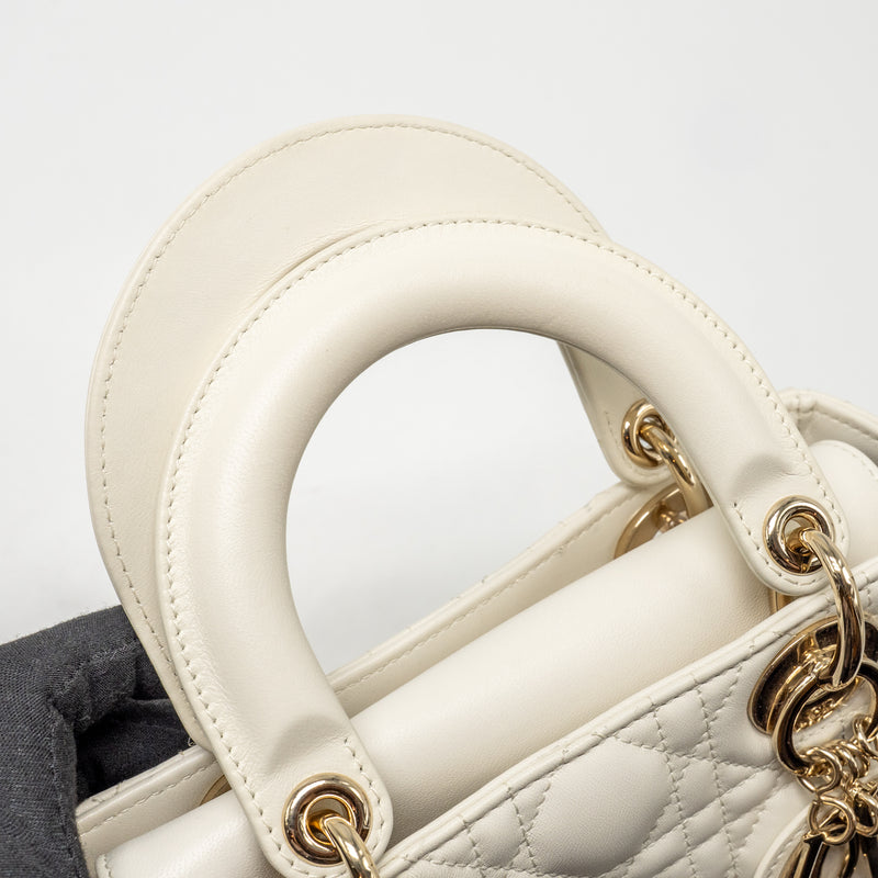 Dior Small Lady Dior My ABCDior Bag Cannage Lambskin White LGHW