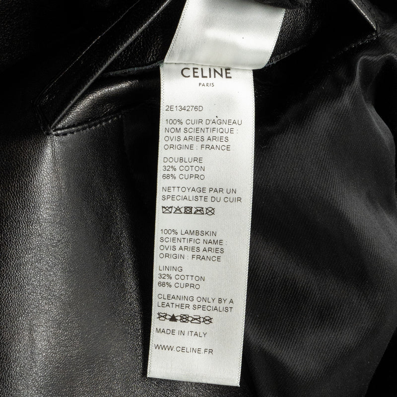 CELINE Size 38 Classic Biker Jacket Lambskin Black