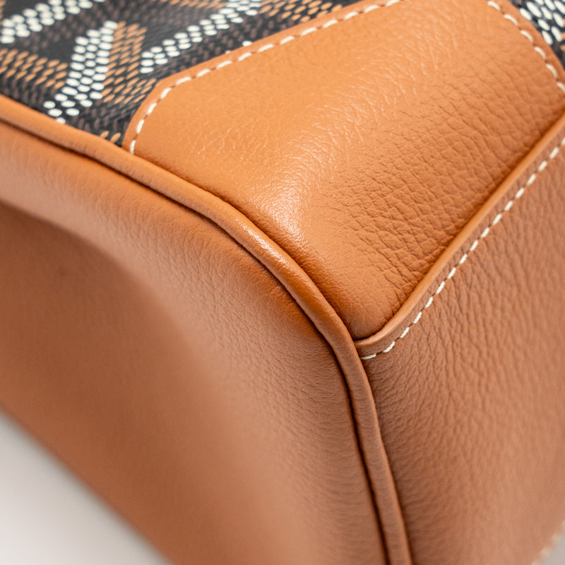 GOYARD MINI SAIGON GOYARDINE CANVAS/CALFSKIN BLACK/TAN SHW