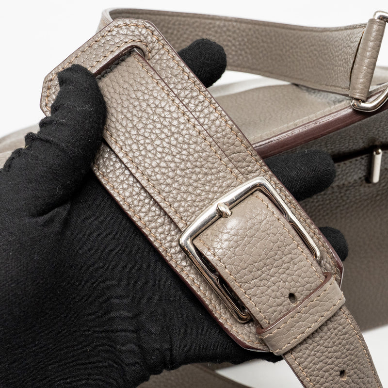 Hermes Jypsiere 34 clemence gris etain SHW stamp square P