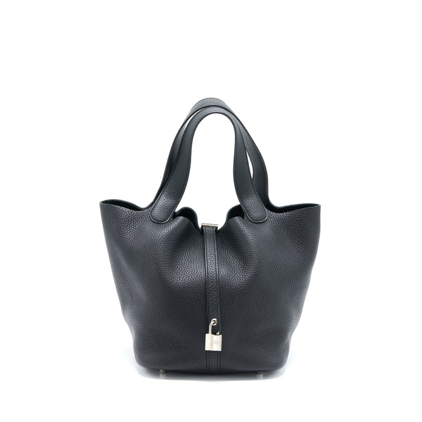 Hermes Picotin 22 Lock Bag Clemence Black SHW Stamp D