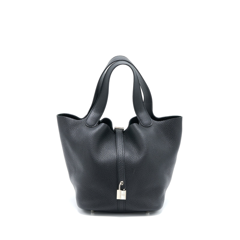 Hermes Picotin 22 Lock Bag Clemence Black SHW Stamp D