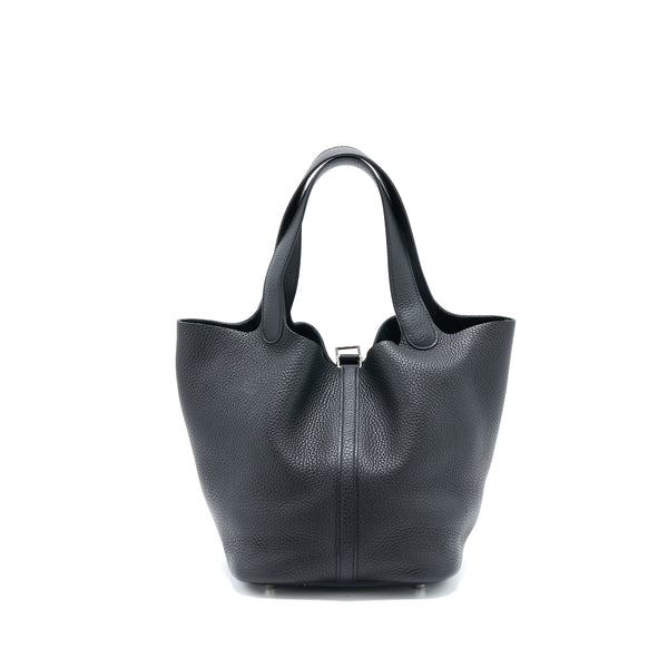 Hermes Picotin 22 Lock Bag Clemence Black SHW Stamp D