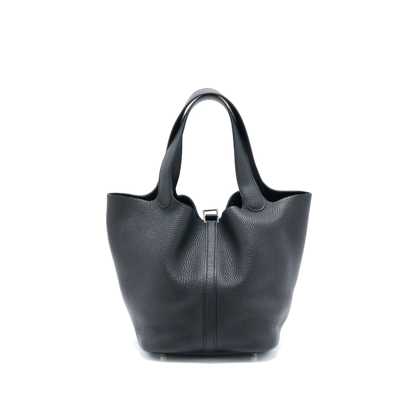 Hermes Picotin 22 Lock Bag Clemence Black SHW Stamp D