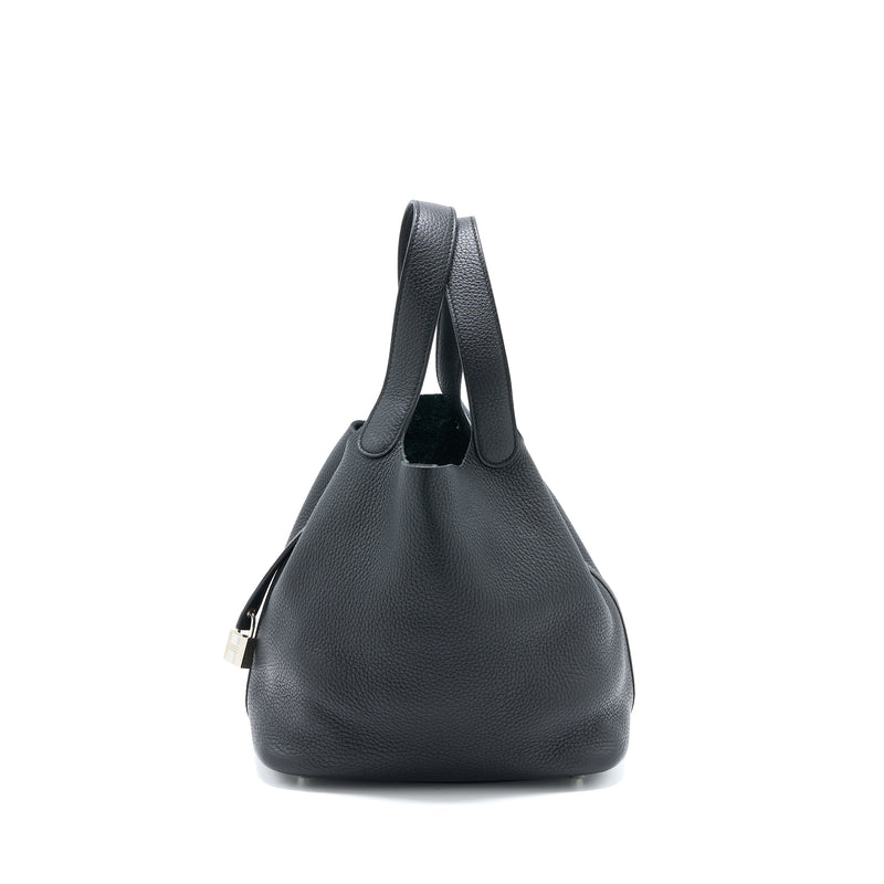 Hermes Picotin 22 Lock Bag Clemence Black SHW Stamp D