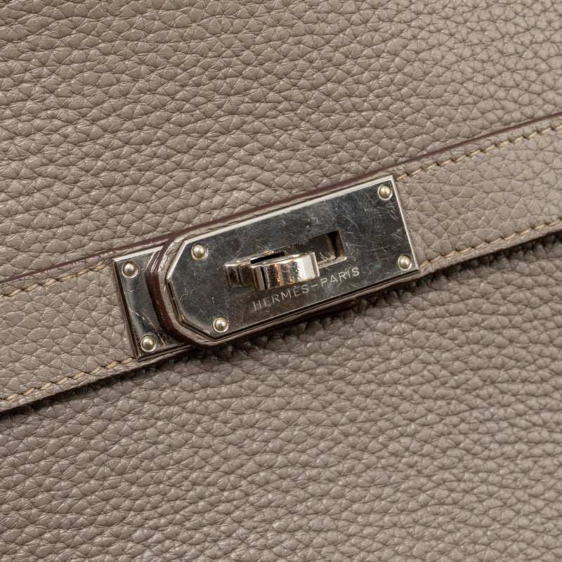 Hermes Jypsiere 34 clemence gris etain SHW stamp square P