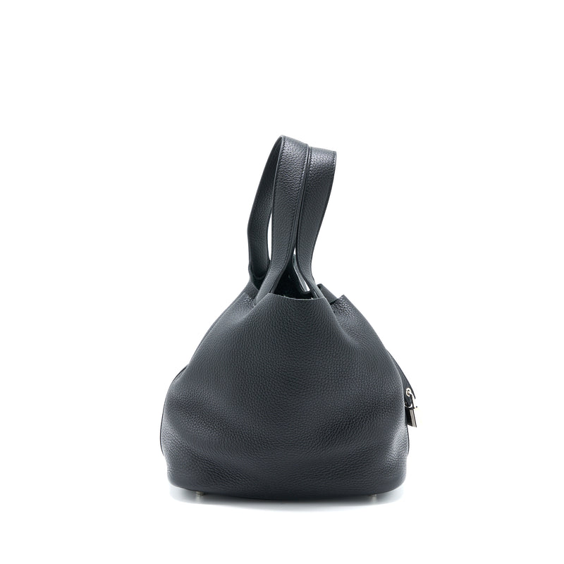 Hermes Picotin 22 Lock Bag Clemence Black SHW Stamp D