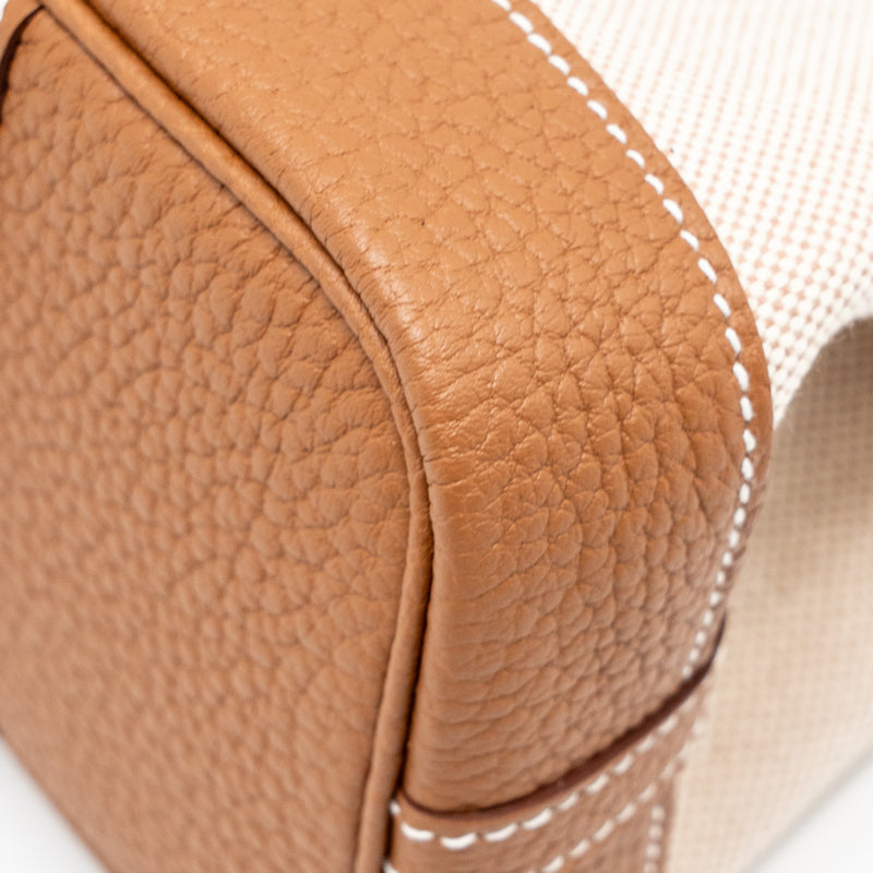 Hermes Garden Party 23 Canvas/Negonda Ecru-Beige/Gold SHW Stamp K