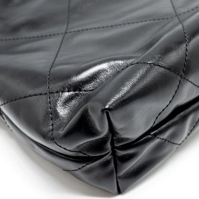 Chanel Small 22 Bag Shiny Calfskin BLACK GHW (Microchip)