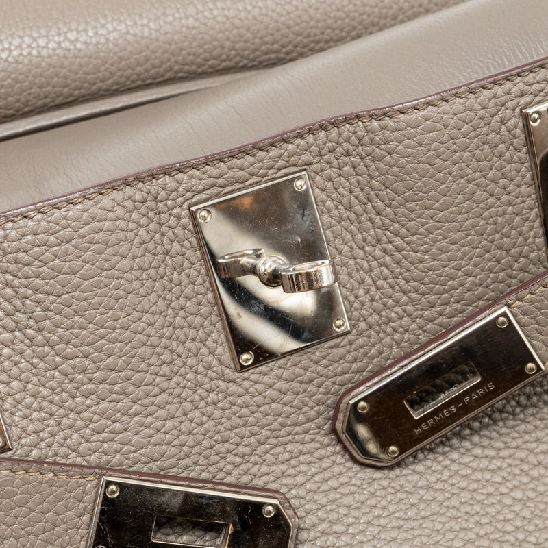Hermes Jypsiere 34 clemence gris etain SHW stamp square P
