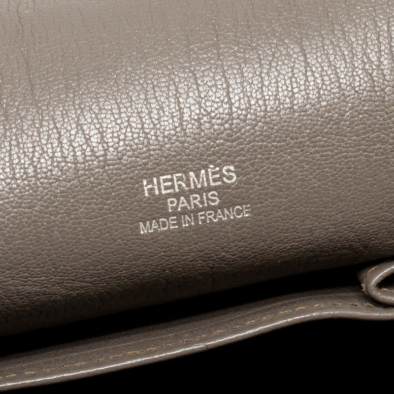Hermes Jypsiere 34 clemence gris etain SHW stamp square P