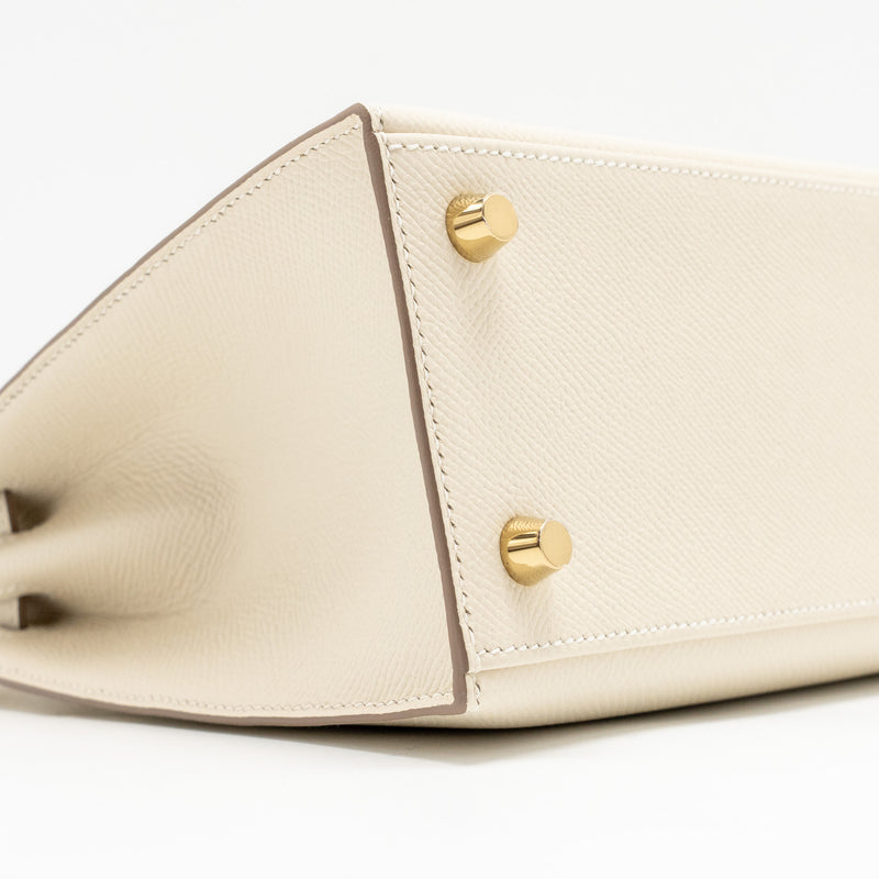 Hermes Kelly 25 Epsom Craie GHW Stamp W