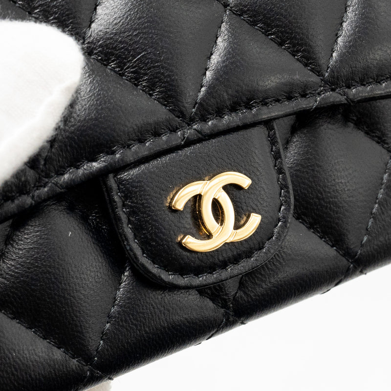 Chanel Classic Flap Card Holder Lambskin Black GHW
