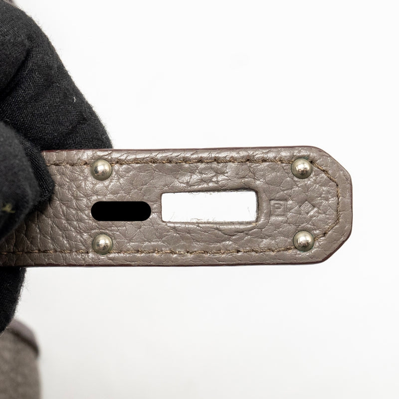 Hermes Jypsiere 34 clemence gris etain SHW stamp square P