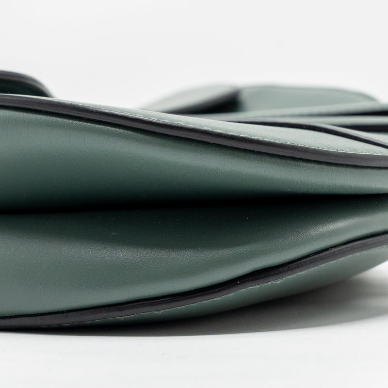 Dior Medium Saddle Bag Calfskin Dark Green GHW