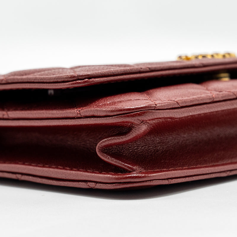 Chanel Wallet on Chain Lambskin Burgundy GHW