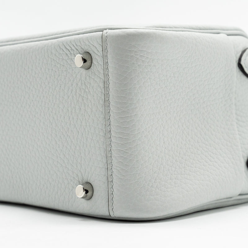 Hermes Mini Lindy Clemence Blue Pale SHW Stamp W