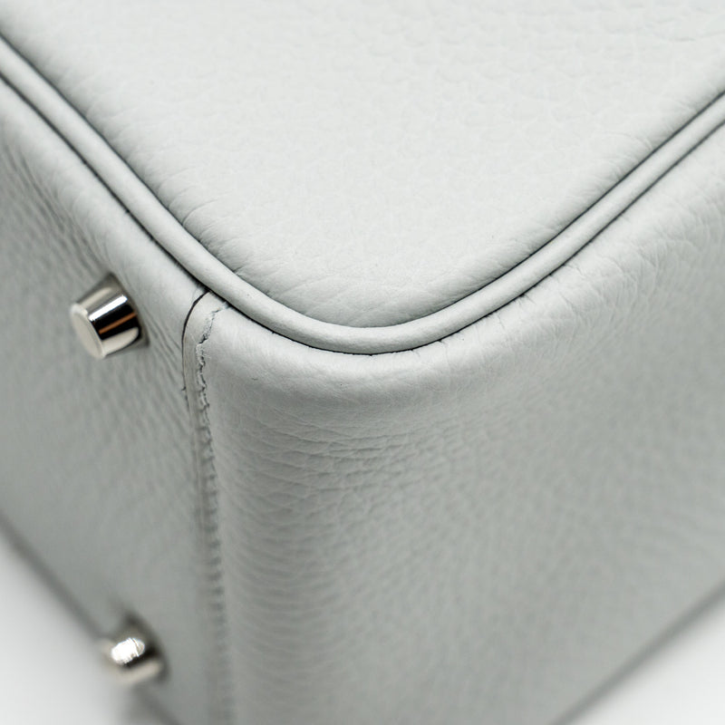 Hermes Mini Lindy Clemence Blue Pale SHW Stamp W