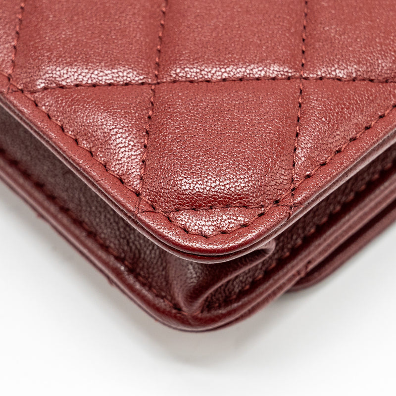 Chanel Wallet on Chain Lambskin Burgundy GHW