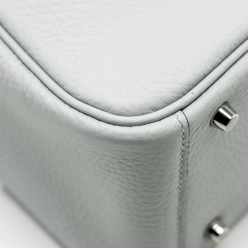 Hermes Mini Lindy Clemence Blue Pale SHW Stamp W