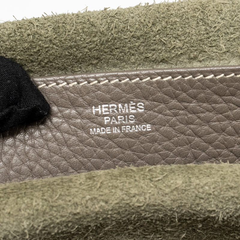 Herms Halzan 31 clemence gris etain SHW stamp square R