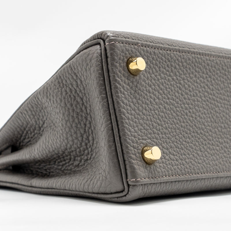 Hermes Kelly 25 togo gris etain GHW stamp Y