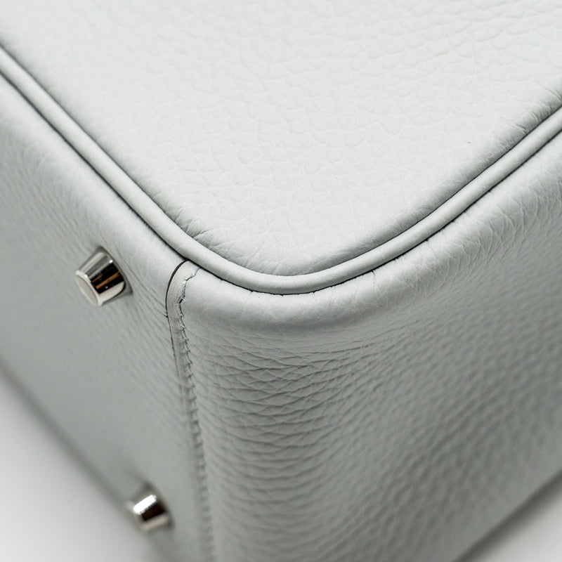 Hermes Mini Lindy Clemence Blue Pale SHW Stamp W