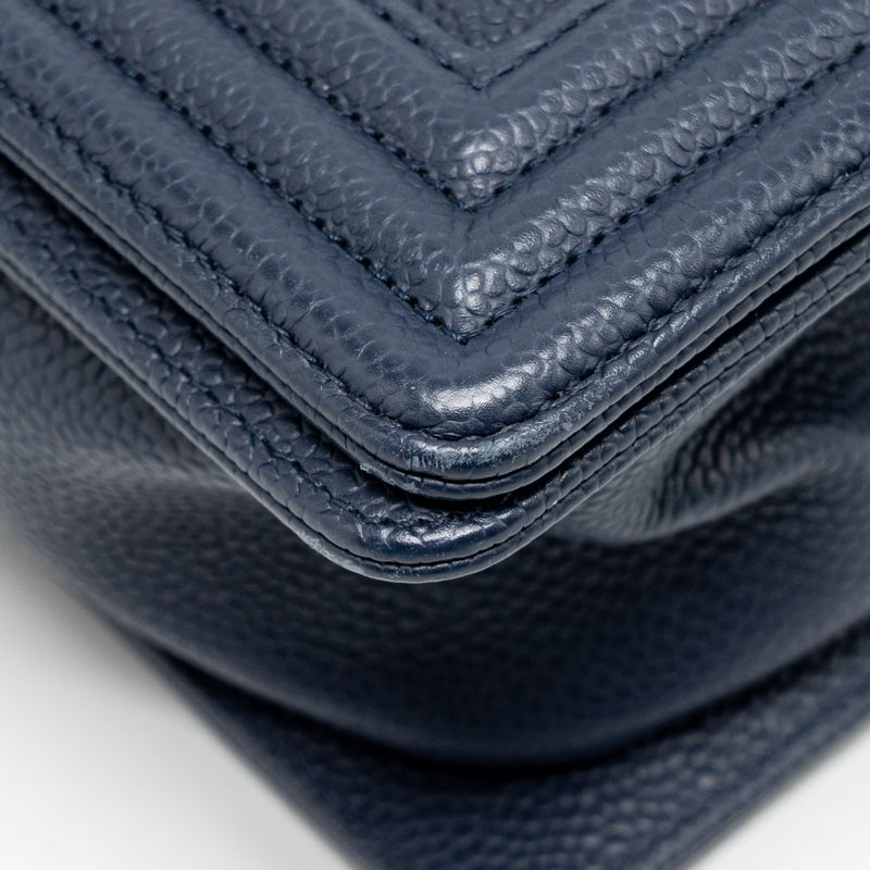 Chanel Medium Boy Bag Caviar Navy LGHW
