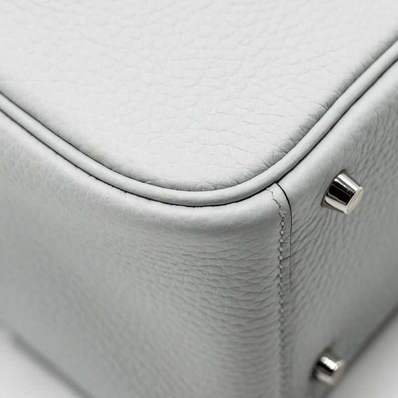 Hermes Mini Lindy Clemence Blue Pale SHW Stamp W