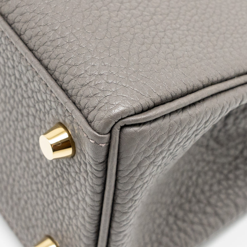Hermes Kelly 25 togo gris etain GHW stamp Y