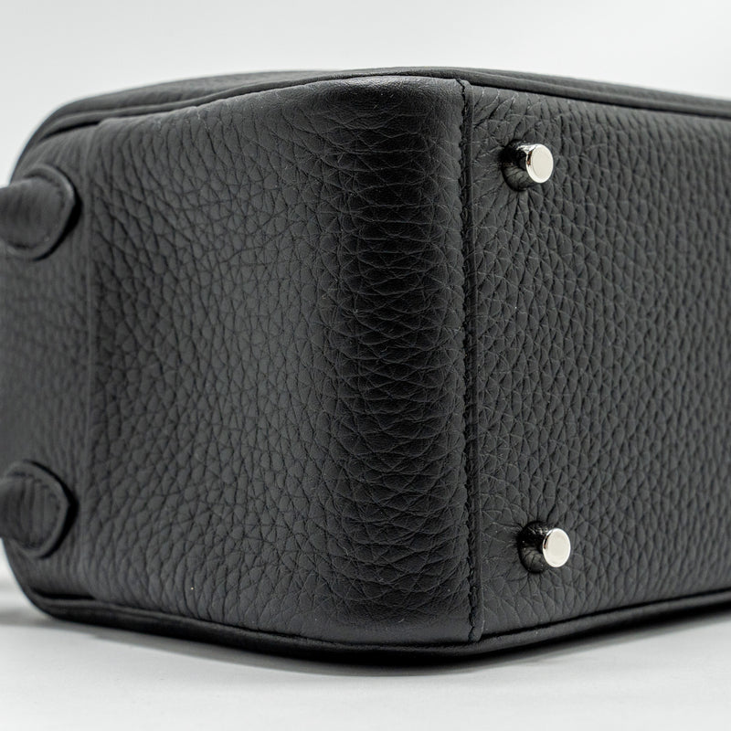 Hermes Mini Lindy Clemence Black SHW Stamp U