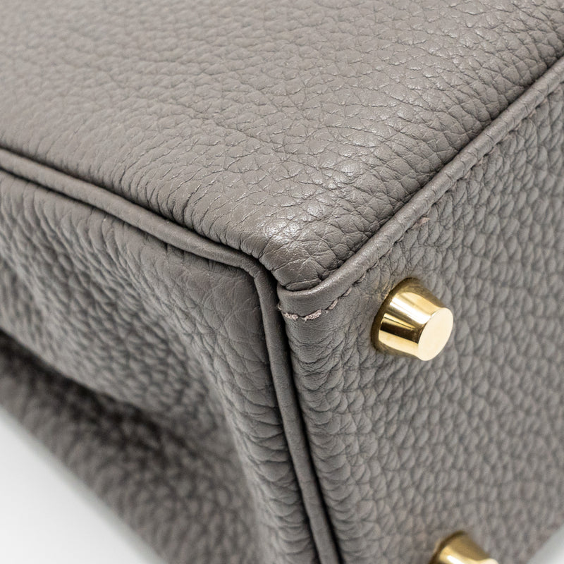 Hermes Kelly 25 togo gris etain GHW stamp Y