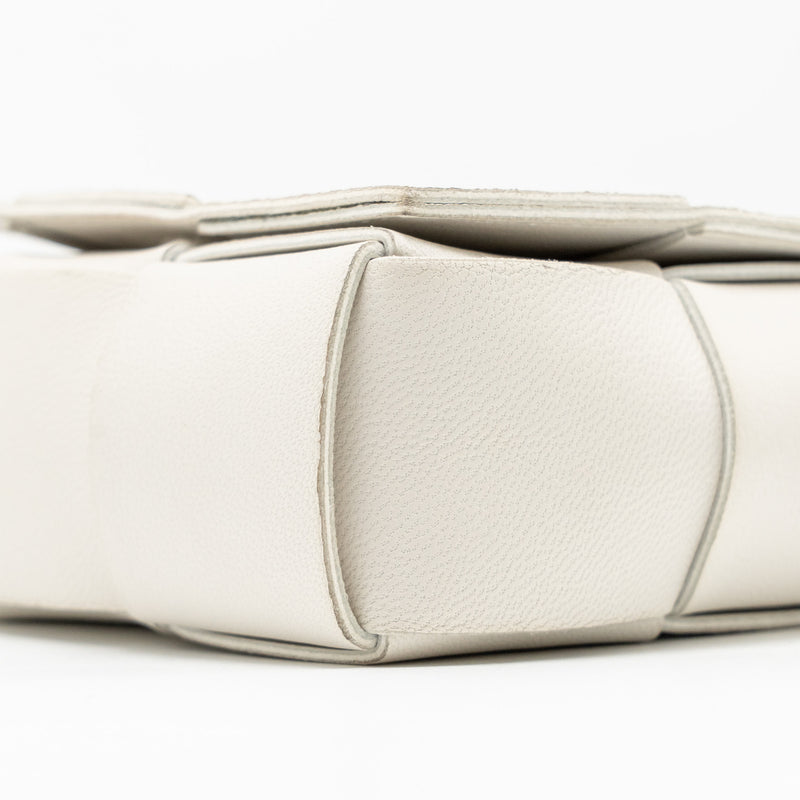Bottega Veneta Intreccio Cassette Mini Bag Lambskin White