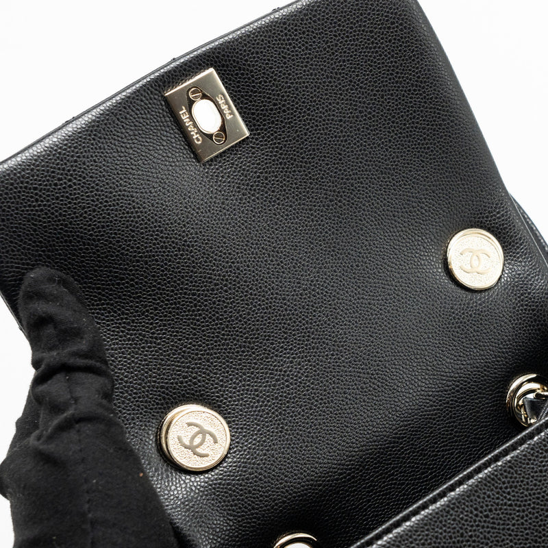 Chanel 23k triple pocket backpack caviar black LGHW (microchip)