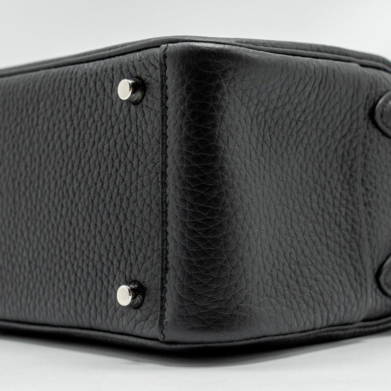 Hermes Mini Lindy Clemence Black SHW Stamp U